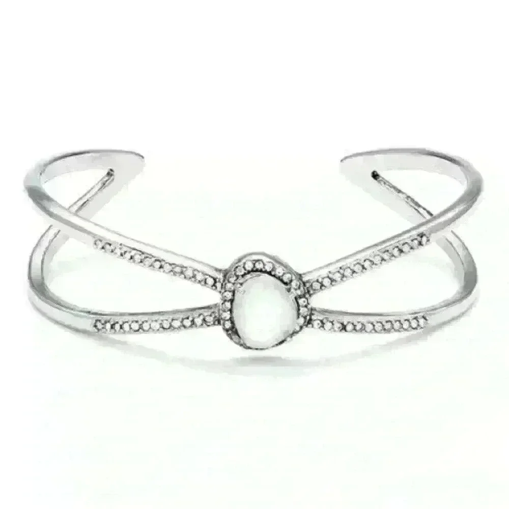 Chloe + Isabel Bianca Rhodium Plated open cuff bracelet
